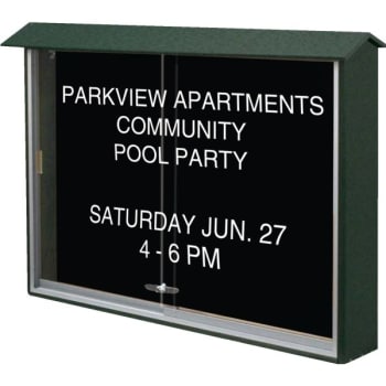 Image for Enclosed Sliding Door Indoor Letter Board, Wall Mount, Woodland Green, 52 x 40" from HD Supply