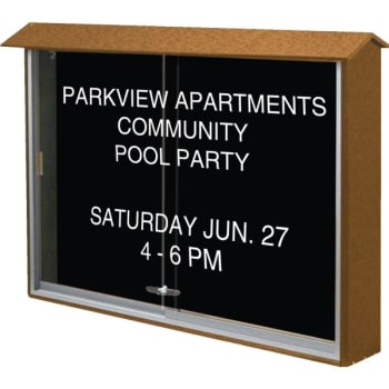 Image for Enclosed Sliding Door Indoor Letter Board, Wall Mount, Cedar, 45" x 3'6" from HD Supply