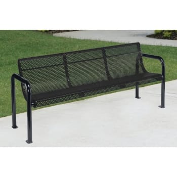 Ultrasite® Portable/surface Mount Contour Bench, Black Galvanized Steel, 6'