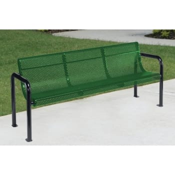 Ultrasite® Portable/Surface Mount Contour Bench, Green Galvanized Steel, 4'