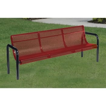 Ultrasite® In Ground Mount Contour Bench, Red Galvanized Steel, 6'