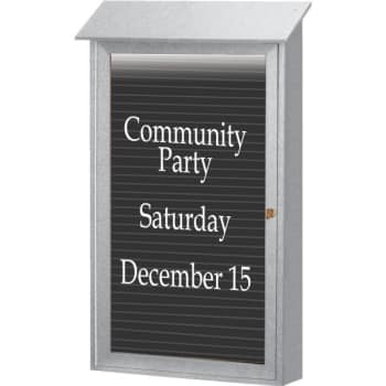 Image for Enclosed Single Door Letter Board, Lighted Wall Mount, Light Gray, 38 x 54" from HD Supply