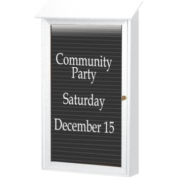 Image for Enclosed Single Door Letter Board, Lighted Wall Mount, White, 32 x 48" from HD Supply