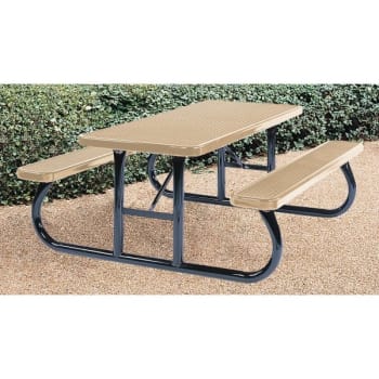 Ultrasite® Rectangular Table, Beige Thermoplastic Coated Perforated Steel, 6'