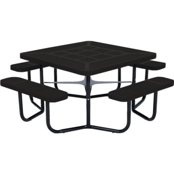 Ultrasite® Square Table, Black Thermoplastic Coated Expanded Steel, 78# Square