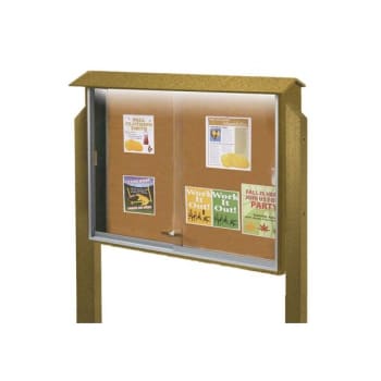 Image for Enclosed Single Door Corkboard, Wall Mount, Cedar, 52 x 40" from HD Supply