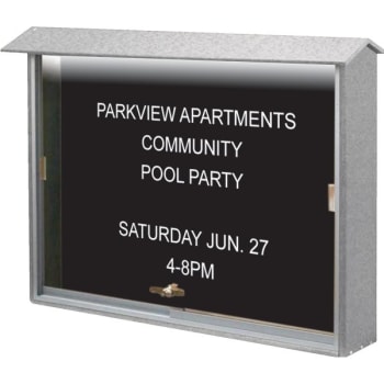 Image for Enclosed Sliding Door Letter Board, Lighted Wall Mount, Light Gray, 45" x 3'6" from HD Supply