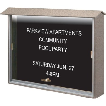 Image for Enclosed Sliding Door Letter Board, Lighted Wall Mount, Sand, 45" x 3'6" from HD Supply