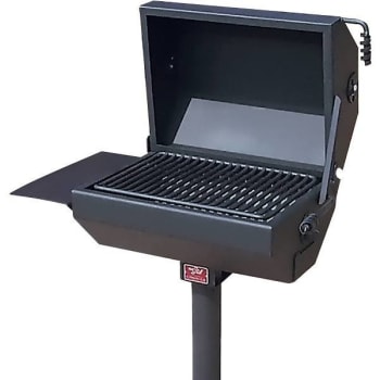 Covered Outdoor Charcoal Grill W/ Surface Mount Base
