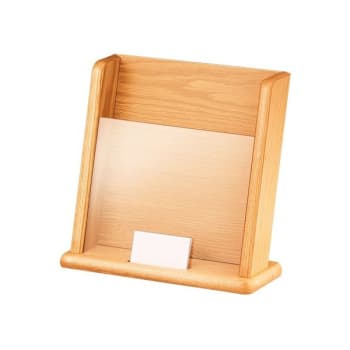 Image for Tabletop Literature Rack With Business Card Holder, Light Oak Finish from HD Supply