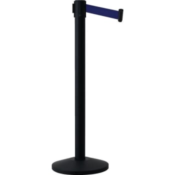 Image for Queueway Stanchion, Black Powder Coat With Blue Tape from HD Supply