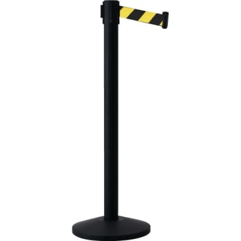 Image for Queueway Stanchion, Black Powder Coat With Caution Tape from HD Supply