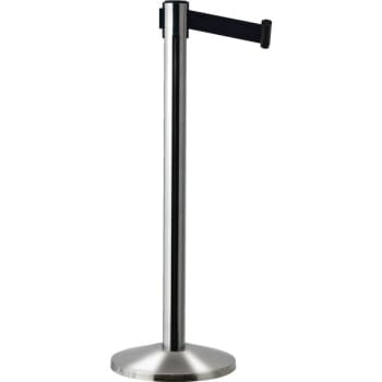 Image for Queueway Stanchion, Polished Stainless Steel With Black Tape from HD Supply