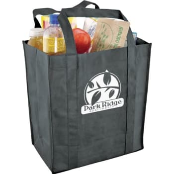 Image for Custom Reusable Grocery Totes, Black with 1 Color Imprint from HD Supply