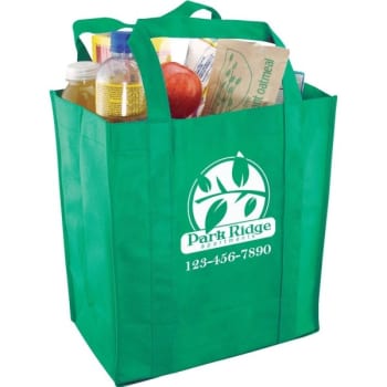 Image for Custom Reusable Grocery Totes, Green With 1 Color Imprint from HD Supply