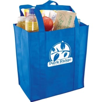 Custom Reusable Grocery Totes, Royal Blue With 1 Color Imprint