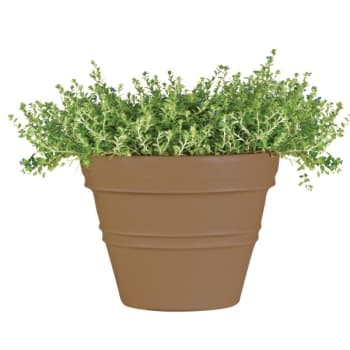Classic Look Rolled Rim Planter, 18 X 23-1/2, Brown
