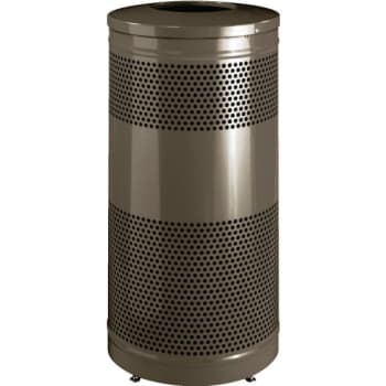 Image for Witt Classic 25 Gallon Steel Drop Top Trash Receptacle (Bronze) from HD Supply