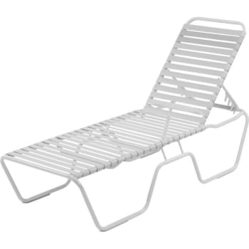 Image for Windward Design Group Country Club Strap Stackable Chaise, White from HD Supply