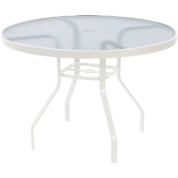 Windward Design Group 48" Round Acrylic Top Dining Table White