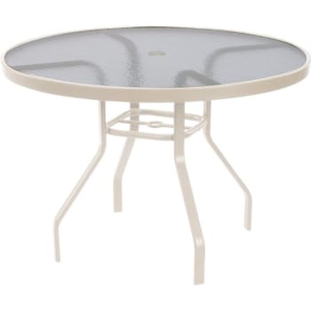 Windward Design Group 48" Round Acrylic Top Dining Table Off White