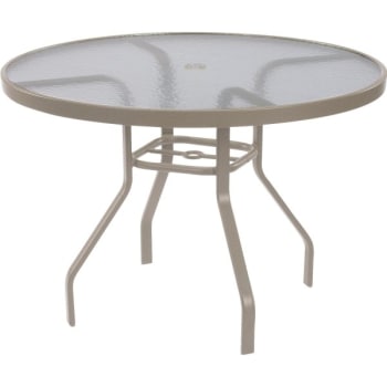 Windward Design Group 48" Round Acrylic Top Dining Table Adobe