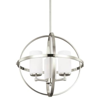 Sea Gull Lighting® Alturas 3-Light 100W Ceiling Indoor Chandelier (White) (Glass)