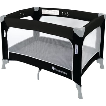 Image for Foundations Sleepfresh Celebrity Portable Play Yard Crib Graphite from HD Supply