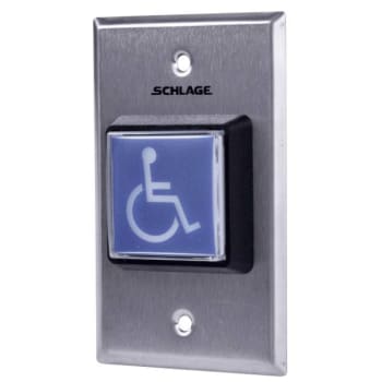 Image for Schlage Electronics® Pushbutton, Satin Chrome, 2 Inch Square Illuminated Button from HD Supply