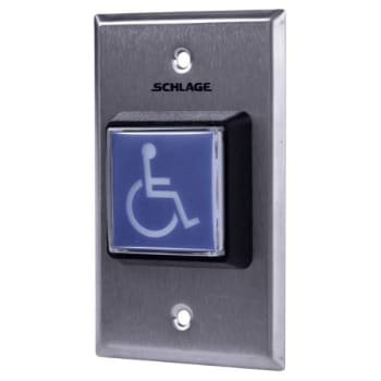 Image for Schlage Electronics® Pushbutton, Blue Handicapped Symbol, Dual Voltage Two Leds from HD Supply