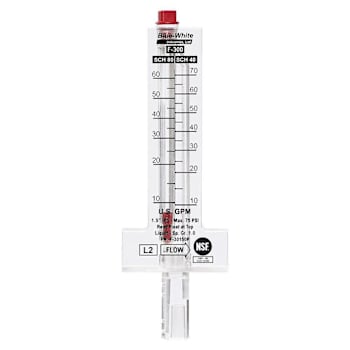 Blue White Ind 1.5" Acrylic Horizontal Flowmeter