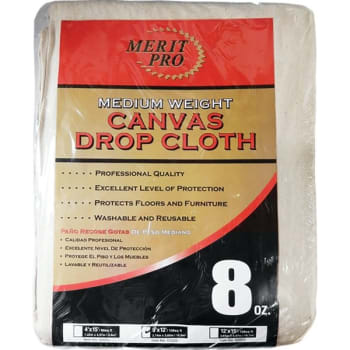 Image for Merit Pro 02015 4' x 15' 8 oz. Medium Weight Canvas Drop Cloth, Package Of 10 from HD Supply