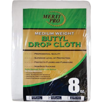 Image for Merit Pro 02035 9' X 12' 8 Oz. Medium Weight Butyl Drop Cloth from HD Supply