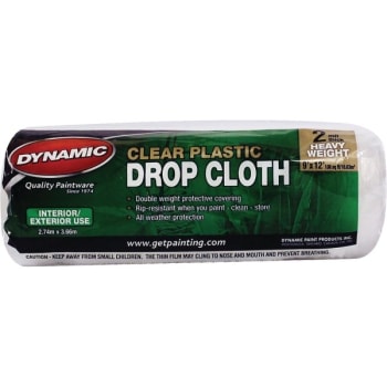 Image for Merit Pro Dynamic 00377 9' X 12' 2 Mil Clear Drop Cloth, Roll, Package Of 24 from HD Supply