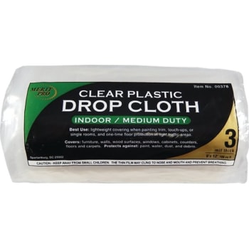 Image for Merit Pro Dynamic 00378 9' x 12' 3 Mil Clear Drop Cloth, Roll, Package Of 12 from HD Supply