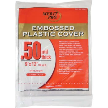 Image for Merit Pro Dynamic 9 X 12' .5 Mil Plastic Drop Cloth, Flat Pack, Package Of 72 from HD Supply