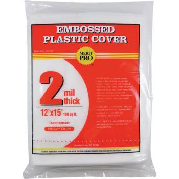 Dynamic 00389 12 X 15 2mil Plastic Drop Cloth Flat Pack Package