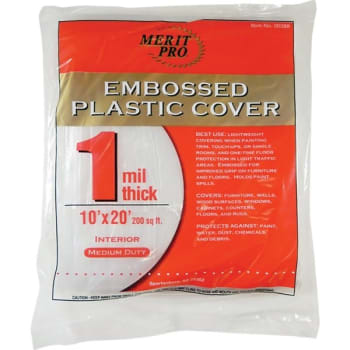 Image for Merit Pro Dynamic 10 X 20' 1 Mil Plastic Drop Cloth, Flat Pack, Package Of 24 from HD Supply