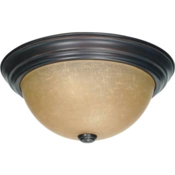 SATCO® Mahogany Bronze Two-Light 13 Flush Fixture
