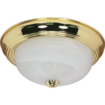 Satco® 11 In. 2-Light Incandescent Flush Mount Light (Polished Brass)