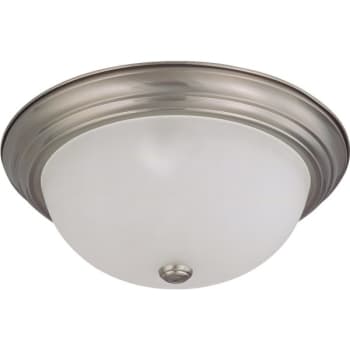 Satco® 15 in. 3-Light Incandescent Flush Mount Light (Brushed Nickel)