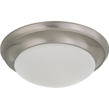Image for Satco® 11 in. 1-Light Incandescent Flush Mount Light (Nickel) from HD Supply