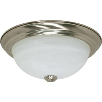 Satco® 11.38 in. 2-Light Incandescent Flush Mount Light (Brushed Nickel)