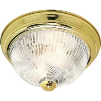 Image for Satco® 13 in. 60W 2-Light Incandescent Flush Mount Light (Polished Brass) from HD Supply