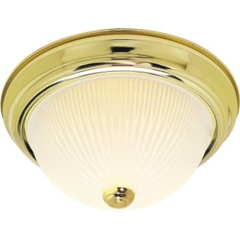 Image for Satco® 11 in. 2-Light Incandescent Flush Mount Light w/ Frosted Glass (Brass) from HD Supply
