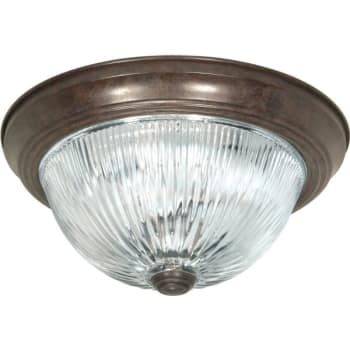Image for Satco® 11 In. 2-Light Incandescent Flush Mount Light W/ Clear Glass (Old Bronze) from HD Supply