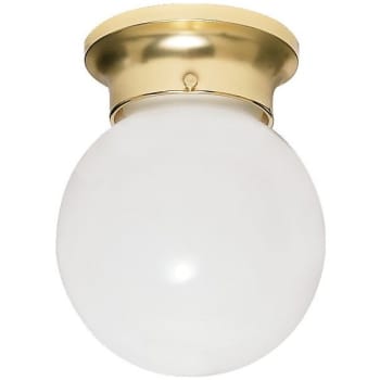 Satco® 6 In. 1-light Incandescent Flush Mount Light (brass)