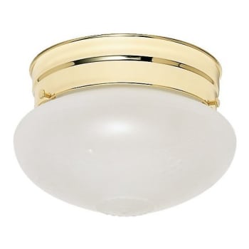 Image for Satco® Polished Brass Traditional One-Light Small Mushroom Flush Mount from HD Supply