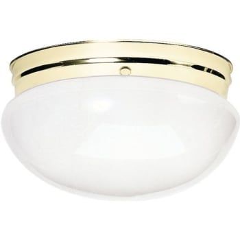 Image for Satco® Polished Brass Two-Light Large Mushroom Flush Mount from HD Supply