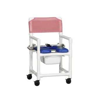 Image for Ipu® Shower Commode Chair Soft Seat In Wineberry, Blue Seat from HD Supply